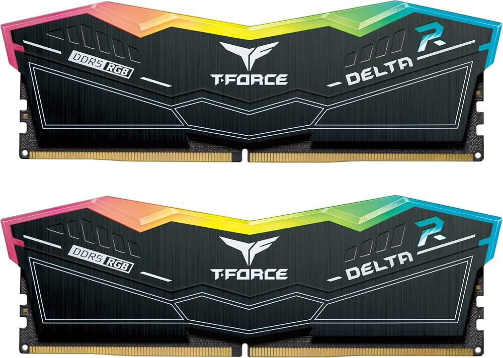 TEAMGROUP T-FORCE DELTA RGB BLACK 32GB (2X16GB) 6400 DDR5 DESKTOP MEMORY
