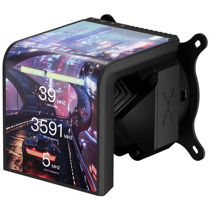 Tryx Panorama Se 360 Argb Black 360Mm Aio Cooler Rotatable Amoled Curve Screen