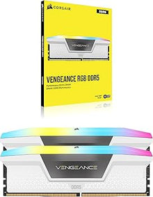CORSAIR VENGEANCE RGB DDR5 32GB(2X16) 6000MHZ RAM WHITE