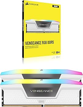 CORSAIR VENGEANCE RGB DDR5 32GB(2X16) 6000MHZ RAM WHITE