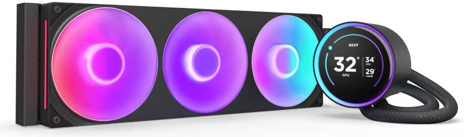 NZXT Kraken Elite 360 RGB 360Mm Aio Lcd Display CPU Liquid Cooler Black