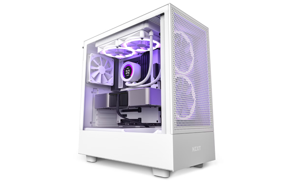 NZXT H5 FLOW - ALL WHITE , TEMPERED GLASS ATX, MICRO-ATX, CC-H51FW-01