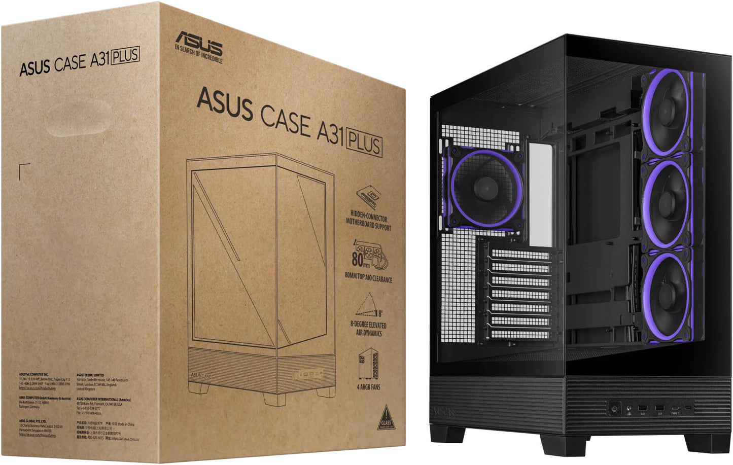 ASUS A31 Plus TG ARGB ATX Gaming Case