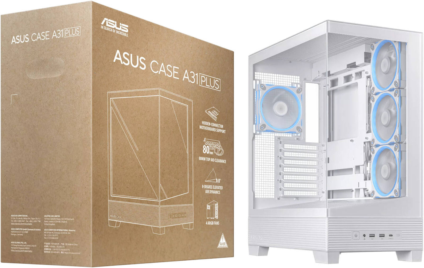 ASUS A31 Plus TG ARGB ATX Gaming Case