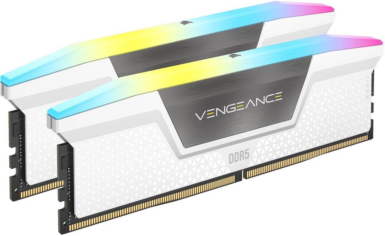 CORSAIR VENGEANCE RGB DDR5 32GB(2X16) 6400MHZ RAM WHITE