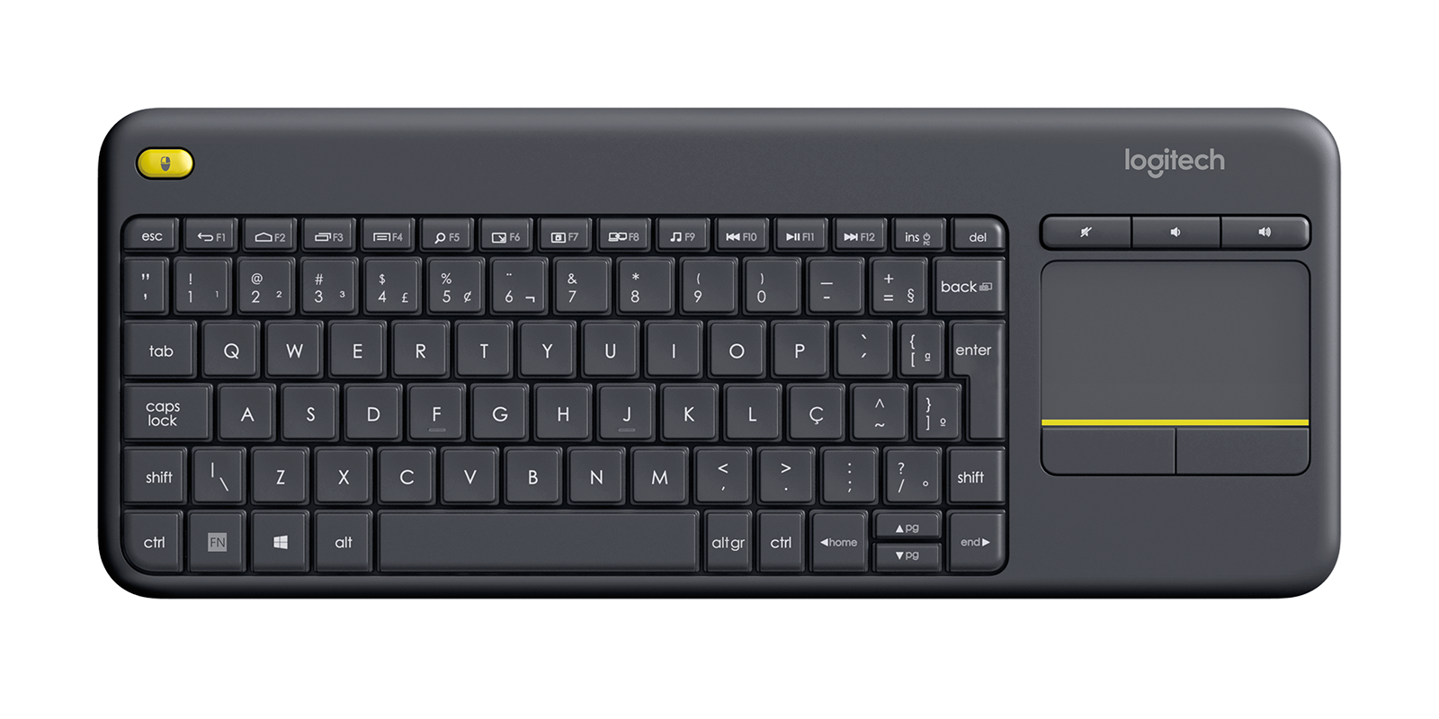 Logitech K400 Plus Wireless Keyboard Touch Pad ENG-AR Black